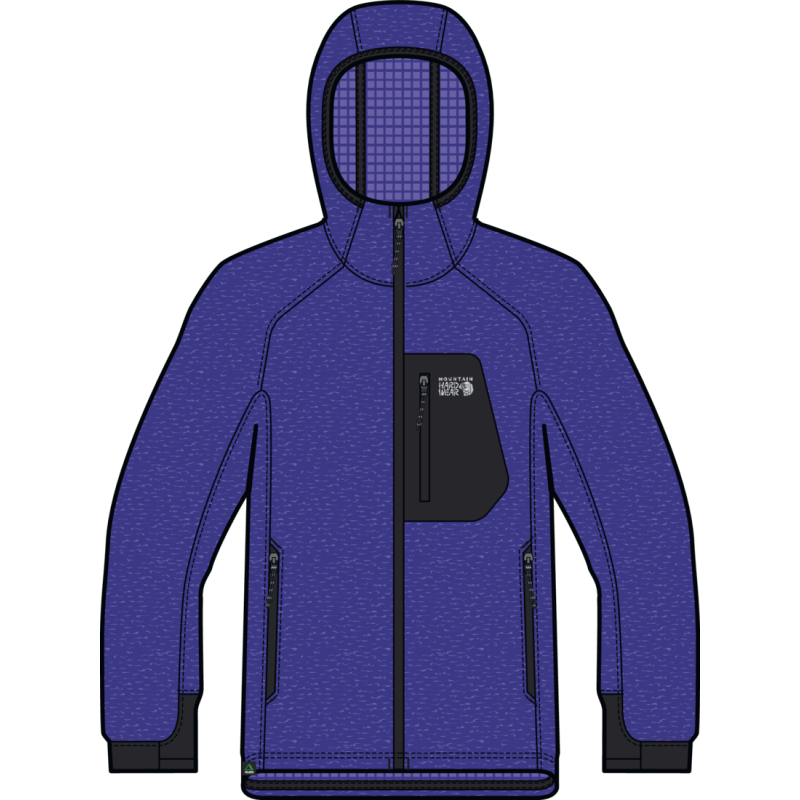 Polartec® Power Grid™ Full Zip Hoody - Klein Blue Heather Man