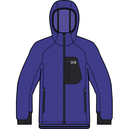 Polartec® Power Grid™ Full Zip Hoody - Klein Blue Heather Man