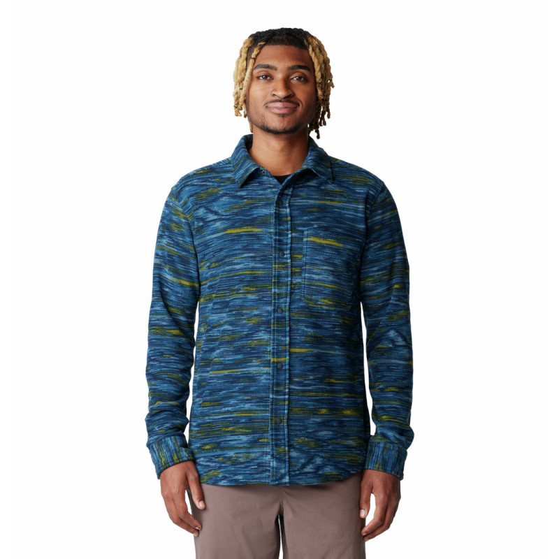 Microchill™ Long Sleeve Shirt - Dark Caspian Stria Print Man